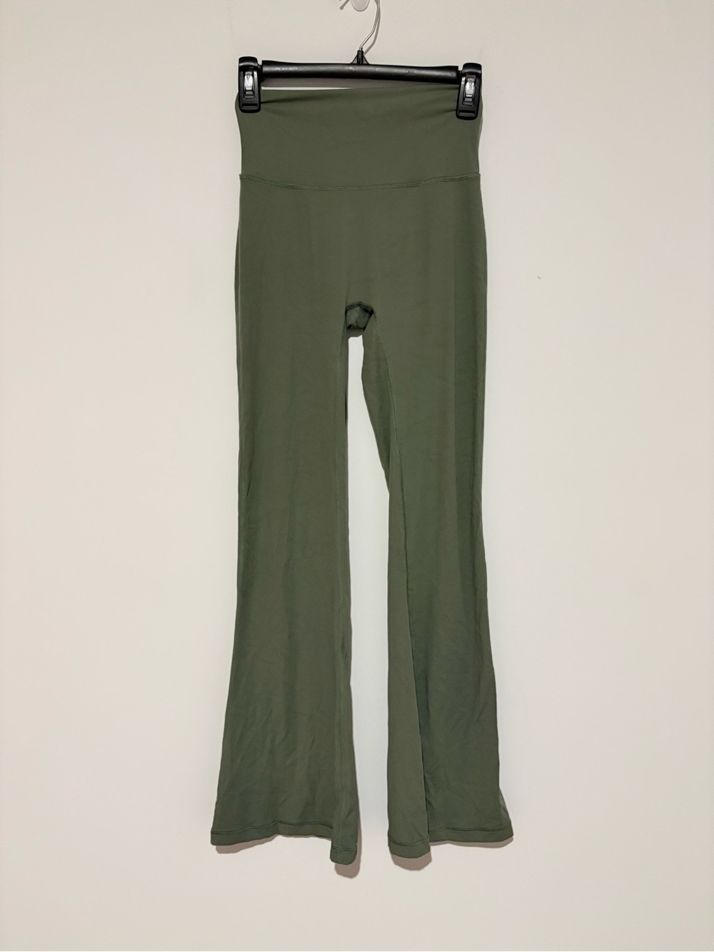 Pink Lily High Waisted Wide Leg Flare Leggings Olive Green medium